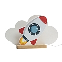Elobra table lamp RAKETE, grey, red