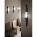 Fabas Luce Wandleuchte VANITY, E14, Metall in dunkler Rostoptik /  Glas wei�, H�he 70cm