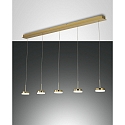 LED Pendelleuchte DUNK, 5x8W, 3000K, IP20, Messing satiniert