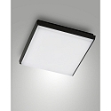 LED Bad-Deckenleuchte DESDY, IP54 IK10, eckig, 30 x 30cm, 30W 3000K 2399lm, schaltbar, Aluminium / PC, schwarz