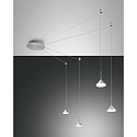 LED Pendant luminaire ISABELLA, inkl. Smartluce, 4x 8W, 3000K, 2880lm, IP20, satin aluminum