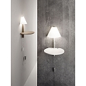 LED Wandleuchte GOODNIGHT, mit Ablage USB-Port und Touch-Dimmer, Metall / geblasenes Glas , Wei�