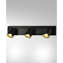 Fabas Luce Spot MODO, GU10, 3-flammig, IP20, schwarz