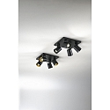 Fabas Luce Spot MODO, GU10, 4-flammig, IP20, schwarz