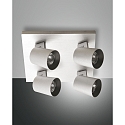 Spotleuchte MODO, IP20, 4-flammig, 4x GU10 max. 35W, dreh- und schwenkbar, Aluminium geb�rstet