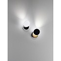 Fabas Luce LED Wandleuchte ARA, 8/4W 3000K 720/360lm, CRi >90, mit Touch-Dimmer, drehbar / neigbar, Schwarz