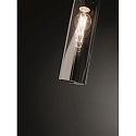 Fabas Luce Pendelleuchte SINTESI, 1-flammig, E27 max. 60W, Metall / geblasenes Glas, Grau transparent