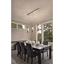 Fabas Luce Pendant luminaire SINTESI, E27, 3x 60W, IP20, gray transparent