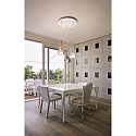 Pendelleuchte LILA, 3-flammig, Rondell, 3x E27, Metall / Borosilikatglas, Amber, Rauchglas, transparent