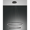 LED Pendelleuchte GIOTTO, inkl. SMART LUCE, 2-fach, � 80+60cm, 37+28W 3000K 4030+3020lm, dimmbar, schwarz
