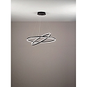 Fabas Luce LED Pendelleuchte GIOTTO, inkl. SMART LUCE, 2-fach, � 80+60cm, 37+28W 3000K 4030+3020lm, dimmbar, schwarz
