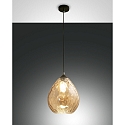 Pendant luminaire GISELLA, E27, 1x 60W, IP20, amber