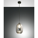 Pendant luminaire INFINITY, E27, 1x 60W, IP20, gray transparent