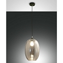 Pendant luminaire INFINITY, incl. Smartluce, E27, 1x 60W, IP20, gray transparent