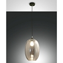 Pendant luminaire INFINITY, E27, 1x 60W, IP20, gray transparent