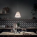 Fabas Luce Pendelleuchte CRUMPLE, E27 max. 40W, H�he verstellbar, Metall / Keramik, Wei�