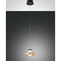 LED Pendant luminaire ARABELLA, incl. Smartluce, 1x 8W, 3000K, 720lm, IP20, height 200cm max., amber