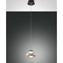 LED Pendant luminaire ARABELLA, incl. Smartluce, 1x 8W, 3000K, 720lm, IP20, height 200cm max., gray transparent