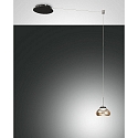 LED Pendant luminaire ARABELLA, incl. Smartluce, 1x 8W, 3000K, 720lm, IP20, height 350cm max., amber