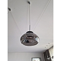 Fabas Luce LED Pendant luminaire ARABELLA, incl. Smartluce, 1x 8W, 3000K, 720lm, IP20, height 350cm max., gray transparent