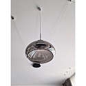 Fabas Luce LED Pendant luminaire ARABELLA, 1x 8W, 3000K, 720lm, IP20, height 350cm max., gray transparent