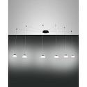 LED Pendant luminaire ARABELLA, incl. Smartluce, 6x 8W, 3000K, 4320lm, IP20, white