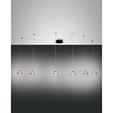 LED Pendant luminaire ARABELLA, incl. Smartluce, 6x 8W, 3000K, 4320lm, IP20, amber