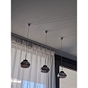 Fabas Luce LED Pendant luminaire ARABELLA, incl. Smartluce, 6x 8W, 3000K, 4320lm, IP20, gray transparent