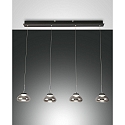 LED Pendant luminaire ARABELLA 1, incl. Smartluce, 4x 8W, 3000K, 2880lm, IP20, gray transparent