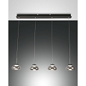 LED Pendant luminaire ARABELLA 1, 4x 8W, 3000K, 2880lm, IP20, gray transparent
