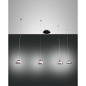 LED Pendant luminaire ARABELLA 2, 4x 8W, 3000K, 2880lm, IP20, gray transparent