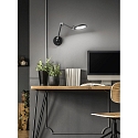 Fabas Luce wall luminaire REGINA IP20, black dimmable