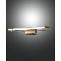 LED Wall luminaire RAPALLO, 1x 10W, 3000K, 1100lm, IP44, satin brass