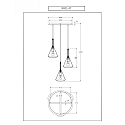 Fabas Luce pendant luminaire TRIS 3 flames E27 IP20, transparent, white