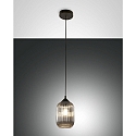 pendant luminaire ASTON E27 IP20, grey, black, transparent, fum�