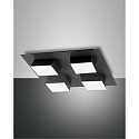 LED Deckenleuchte LUCAS, IP20, 4-flammig, 48W 3000K 4160lm, dimmbar, Metall / Acryl, Anthrazit