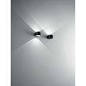 LED Wall luminaire LAO, 2x 6W, 3000K, 1080lm, IP65, black