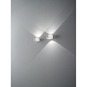 Fabas Luce LED Wall luminaire LAO, 2x 6W, 3000K, 1080lm, IP65, white