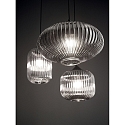 Fabas Luce pendant luminaire NORDAL 3 flames E27 IP20, grey, black, transparent