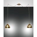 pendant luminaire GLOW 2 flames E27 IP20, amber, brass