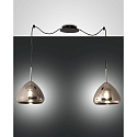 pendant luminaire GLOW 2 flames E27 IP20, black, chrome plated