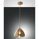 pendant luminaire GLOW 1 flame E27 IP20, amber, brass