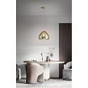 Fabas Luce pendant luminaire GLOW 1 flame E27 IP20, amber, brass