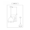 pendant luminaire GLOW 1 flame E27 IP20, amber, brass