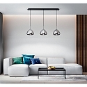 Fabas Luce pendant luminaire GLOW 3 flames E27 IP20, black, chrome plated