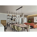Fabas Luce Pendant luminaire BRITTON, E27, IP20, Smartluce compatible, 3 flames, grey transparent