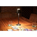 Fabas Luce Outdoor LED-Akku-Tischleuchte KATY, IP54, 3W 3000K 320lm, mit USB-C Kabel + Touch-Dimmer, schwarz
