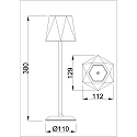 Fabas Luce Outdoor LED-Akku-Tischleuchte KATY, IP54, 3W 3000K 320lm, mit USB-C Kabel + Touch-Dimmer, schwarz