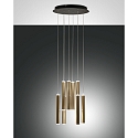 LED Pendant luminaire PRADO, bar, 8x 6,5W, 3000K, 5760lm, IP20, black / gold