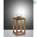 battery table lamp BLEND IP54, walnut dimmable